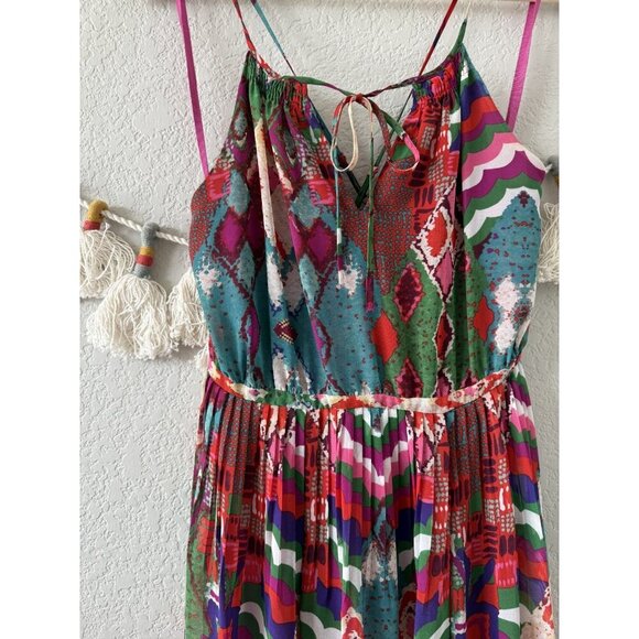 Anthropologie Maeve Tarana Multicolor Artsy Maxi Dress Tropical Boho Flowy 8 - Picture 6 of 11
